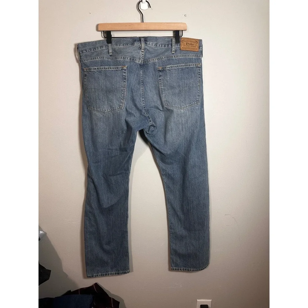 Polo Ralph Lauren Hampton Relaxed Straight‎ Jeans Stanton Wash Blue Mens 38x32